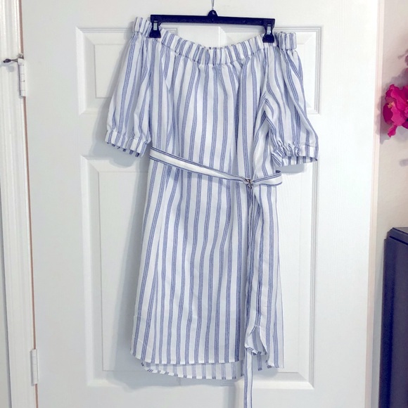 MICHAEL Michael Kors Dresses & Skirts - Striped Off the shoulder dress. Michael Kors dress